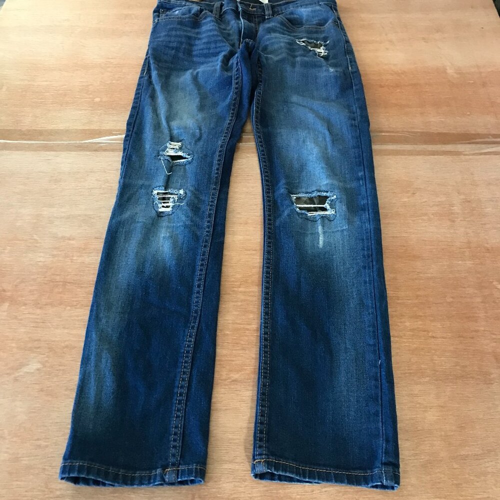 Levi's 511 Slim Jeans Men 29x28 Blue Low Rise Distressed Camouflage Patch 18840